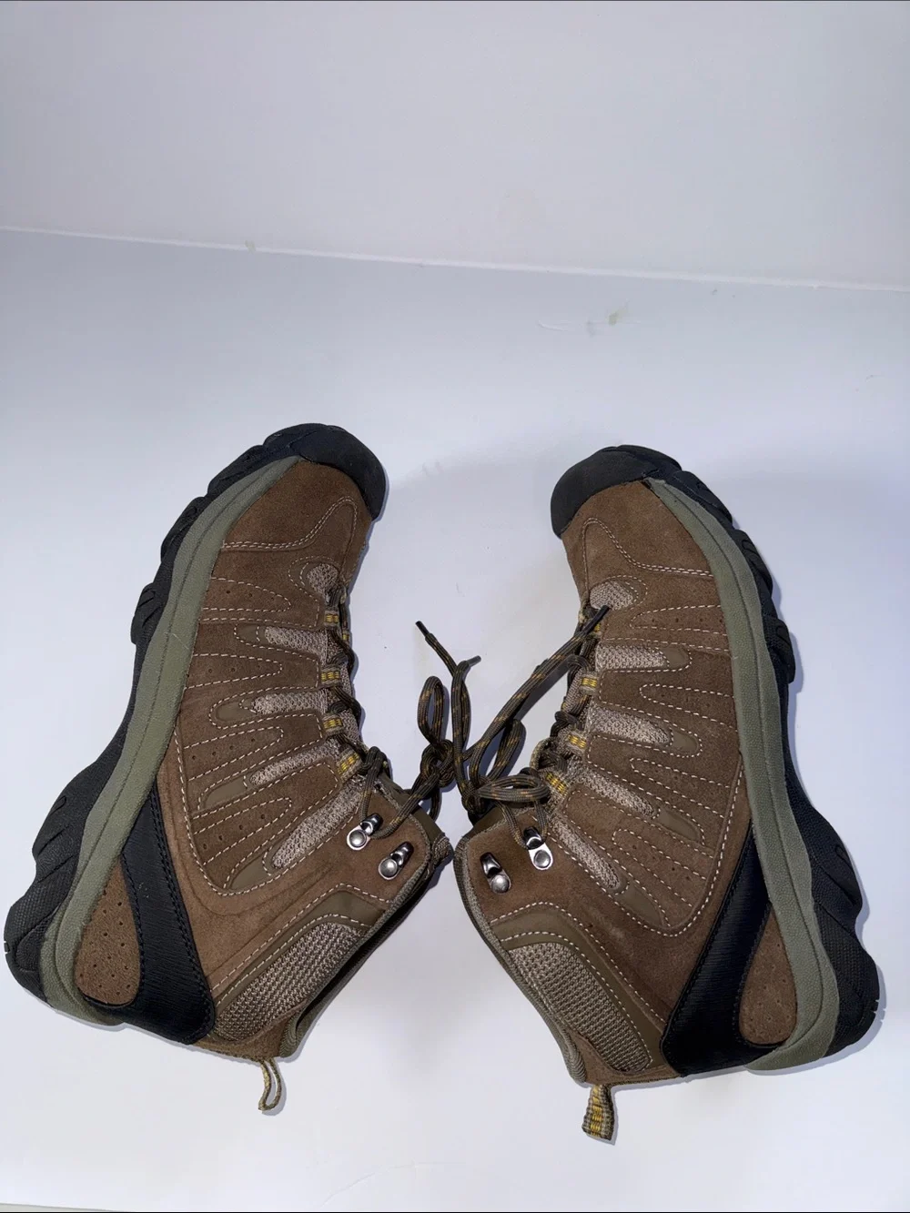 Ozark Trail Brown and Olive Hiking Boots